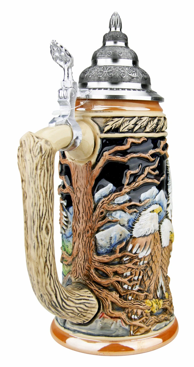 Majestic Eagle Beer Stein Majestic Eagle Beer Stein -German Wine Glass Shop Majestic Eagle Beer Stein K958 Back SM 75093.1527115318