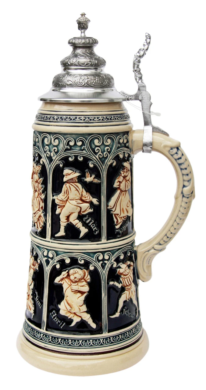 King Limitaet 2015 | Medieval Months Antique Style Beer Stein King Limitaet 2015 | Medieval Months Antique Style Beer Stein -German Wine Glass Shop Medieval Months Limitat 2015 Beer Stein Cobalt K2045E RS SM 47566.1423685763