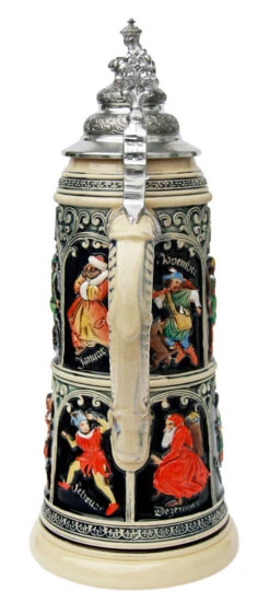 King Limitaet 2015 | Medieval Months Handpainted Beer Stein -German Wine Glass Shop Medieval Months Limitat 2015 Beer Stein K2045B Back SM 46483.1423685814