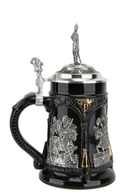 Medieval Tournament Beer Stein | Knight Lid -German Wine Glass Shop Medieval Tournament Beer Stein Knight Lid KT6001SR LS SM 77388.1461697990