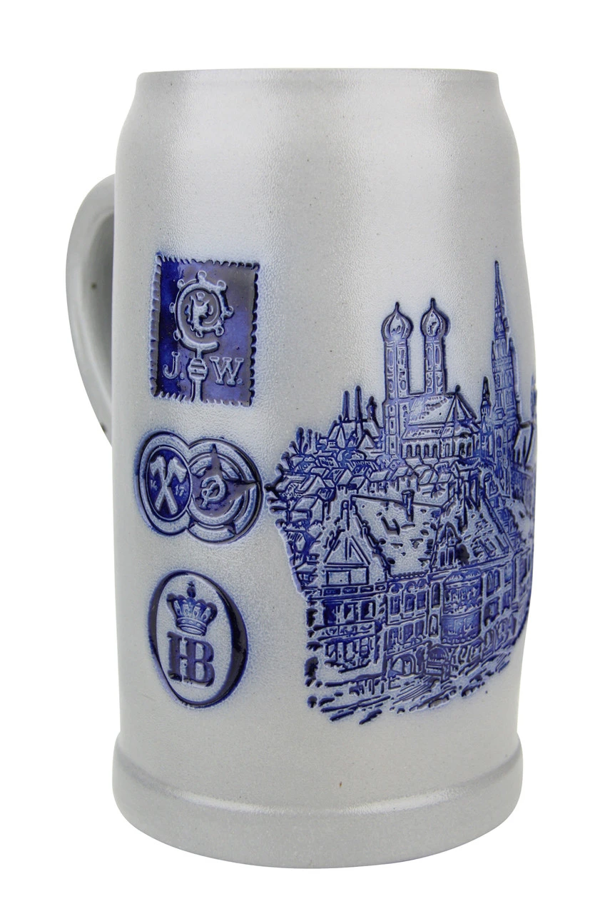 Munich Breweries 1 Liter Salt Glaze Stoneware Beer Mug Munich Breweries 1 Liter Salt Glaze Stoneware Beer Mug -German Wine Glass Shop Munich Breweries 1 Liter Salt Glaze Stoneware Beer Mug MS6BRAU1 LA SM 62558.1503860315