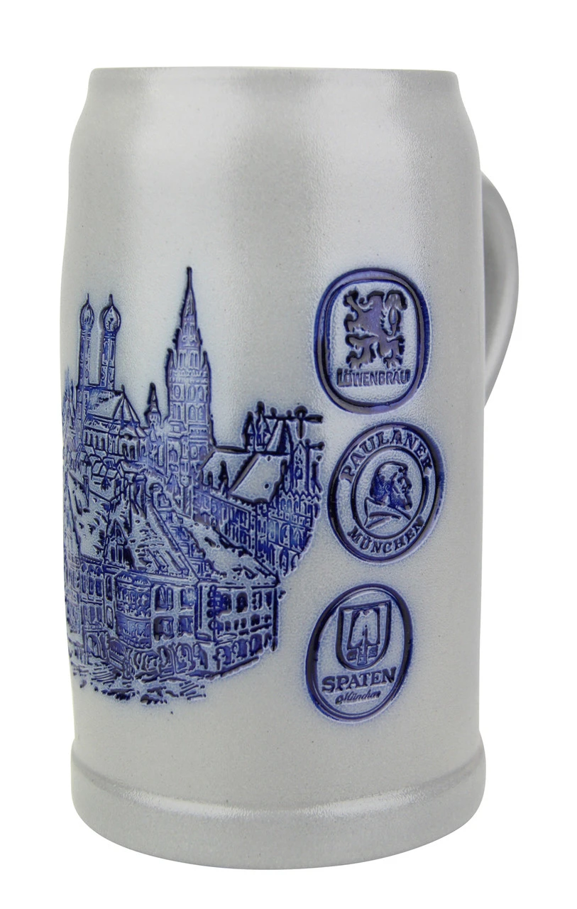 Munich Breweries 1 Liter Salt Glaze Stoneware Beer Mug Munich Breweries 1 Liter Salt Glaze Stoneware Beer Mug -German Wine Glass Shop Munich Breweries 1 Liter Salt Glaze Stoneware Beer Mug MS6BRAU1 RA SM 70867.1503860315