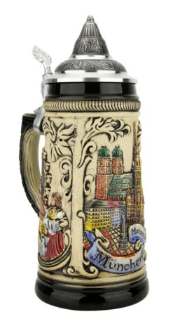 Munich Marienplatz Oktoberfest German Beer Stein -German Wine Glass Shop Munich Oktoberfest German Stein 0.5 Liter ZB13030111 LA SM 27355.1676413547