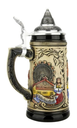 Munich Marienplatz Oktoberfest German Beer Stein -German Wine Glass Shop Munich Oktoberfest German Stein 0.5 Liter ZB13030111 LS SM 43193.1676413564