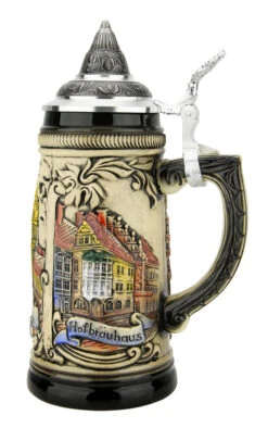 Munich Marienplatz Oktoberfest German Beer Stein -German Wine Glass Shop Munich Oktoberfest German Stein 0.5 Liter ZB13030111 RS SM 09096.1676413544