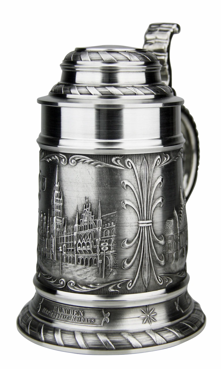 Munich Pewter Beer Stein Munich Pewter Beer Stein -German Wine Glass Shop Munich Pewter Beer Stein AS13660 RA SM 64183.1511202630