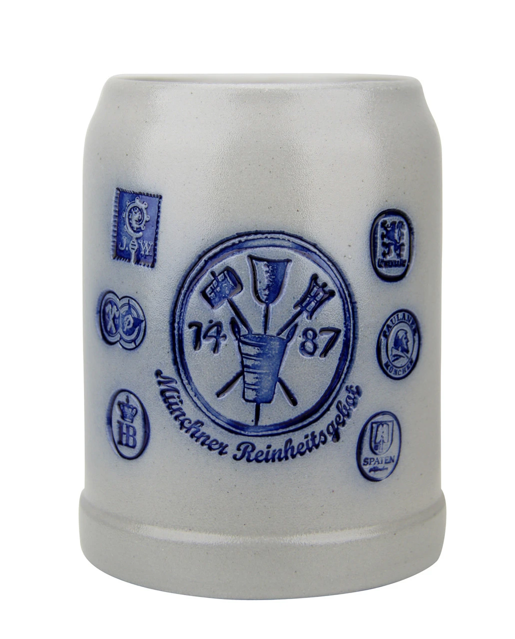 Munich Purity Law 1487 0.5 Liter Salt Glaze Stoneware Beer Mug -German Wine Glass Shop Munich Purity Law 1487 0.5 Liter Salt Glaze Stoneware Beer Mug MS148705 FNT SM 62112.1503871616