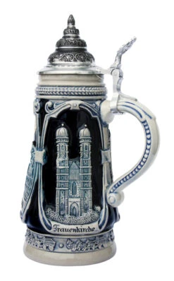Portraits Of Munich Beer Stein | Cobalt -German Wine Glass Shop Munich Scenes Beer Stein Cobalt Blue K303SGN RS SM 14202.1443205837