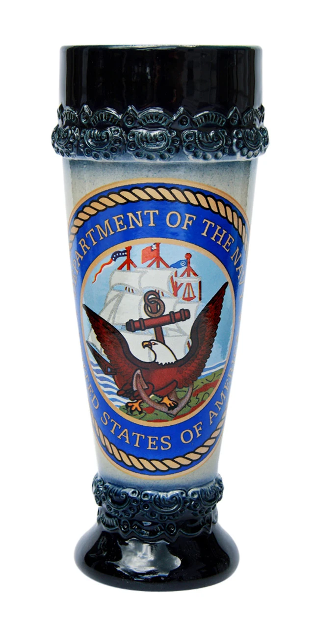 Navy Stoneware Wheat Beer Cup Navy Stoneware Wheat Beer Cup -German Wine Glass Shop Navy Stoneware Wheat Beer Cup K154BLN FNT SM 59237.1550677794