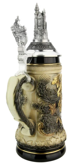 Neuschwanstein Beer Stein With Castle Lid -German Wine Glass Shop Neuschwanstein Beer Stein with Castle Lid ZB14239007 Back SM 14975.1611517179
