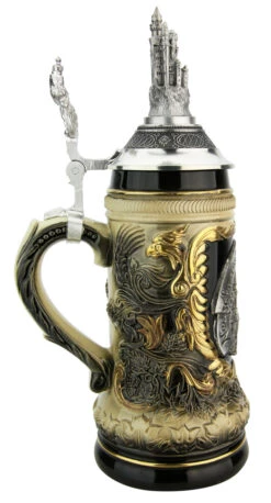 Neuschwanstein Beer Stein With Castle Lid -German Wine Glass Shop Neuschwanstein Beer Stein with Castle Lid ZB14239007 LS SM 85086.1611517240