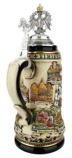 Neuschwanstein Castle German Beer Stein With Eagle Lid 4 Neuschwanstein Castle German Beer Stein With Eagle Lid -German Wine Glass Shop Neuschwanstein Castle German Beer Stein with Eagle Lid ZB1424S9009 Back SM 07922.1618350124