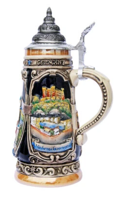 Neuschwanstein And Hohenschwangau Castle Beer Stein -German Wine Glass Shop Neuschwanstein Hohenschwangau Beer Stein K303N RS SM 44081.1401398181