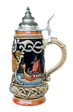 Norseman Viking Beer Stein -German Wine Glass Shop Norseman Viking Leif Erikssen Beer Stein RS SM 09537.1401398292