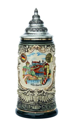 Nuernberg City Skyline Beer Stein 0.4 Liter