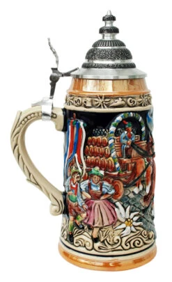 Oktoberfest Beer Wagon Stein 1 Liter -German Wine Glass Shop Oktoberfest Beer Wagon Stein 1 Liter ZB1915996 LS SM 19594.1499964422