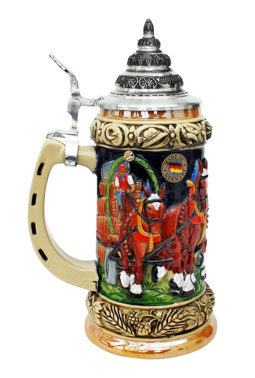 Oktoberfest Clydesdale and Beer Wagon Stein Oktoberfest Clydesdale And Beer Wagon Stein -German Wine Glass Shop Oktoberfest Clydesdale and Beer Wagon Stein K205 LS SM 56389.1401737627