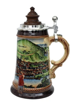 Old Heidelberg Beer Stein With Wood Lid -German Wine Glass Shop Old Heidelberg Wooden Lid Beer Stein K465H RS SM 65639.1401733847