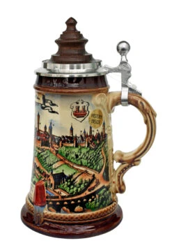 Old Rothenburg Beer Stein With Wood Lid -German Wine Glass Shop Old Rothenburg Wooden Lid Beer Stein K465R RS SM 92757.1401734072