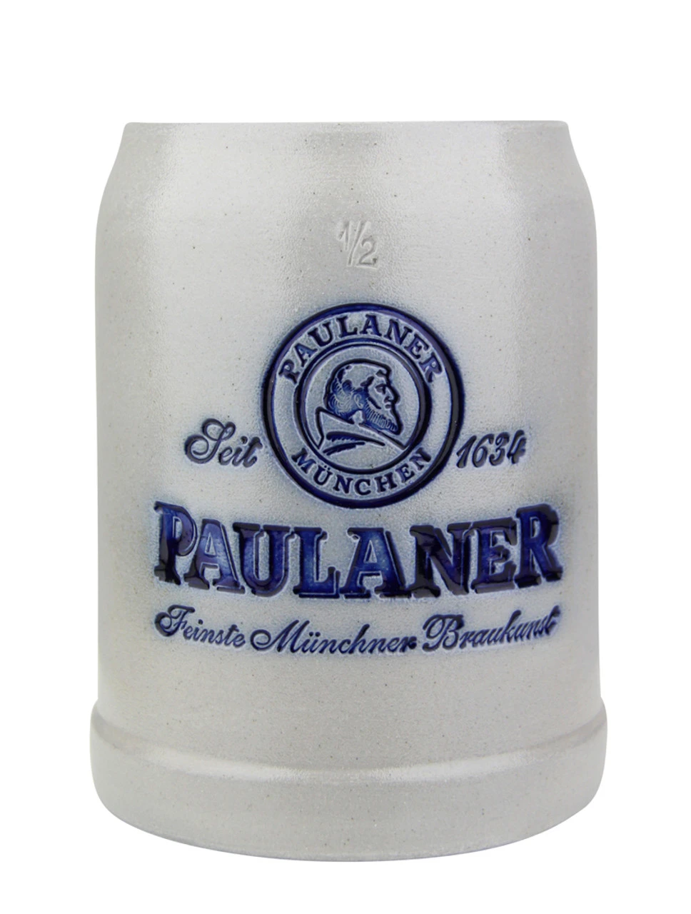 Paulaner Brewery 0.5 Liter Salt Glaze Stoneware Beer Mug -German Wine Glass Shop Paulaner Brewery 0.5 Liter Salt Glaze Stoneware Beer Mug MS4523 05PB FNT SM 21268.1541365594