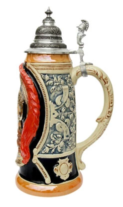 King Limitaet 2003 | Peter Duemler Ares Trojan War Handpainted Beer Stein 4 King Limitaet 2003 | Peter Duemler Ares Trojan War Handpainted Beer Stein -German Wine Glass Shop Peter Duemler Ares Trojan War Limitat 2003 Beer Stein K2033B RS SM 08574.1446391548