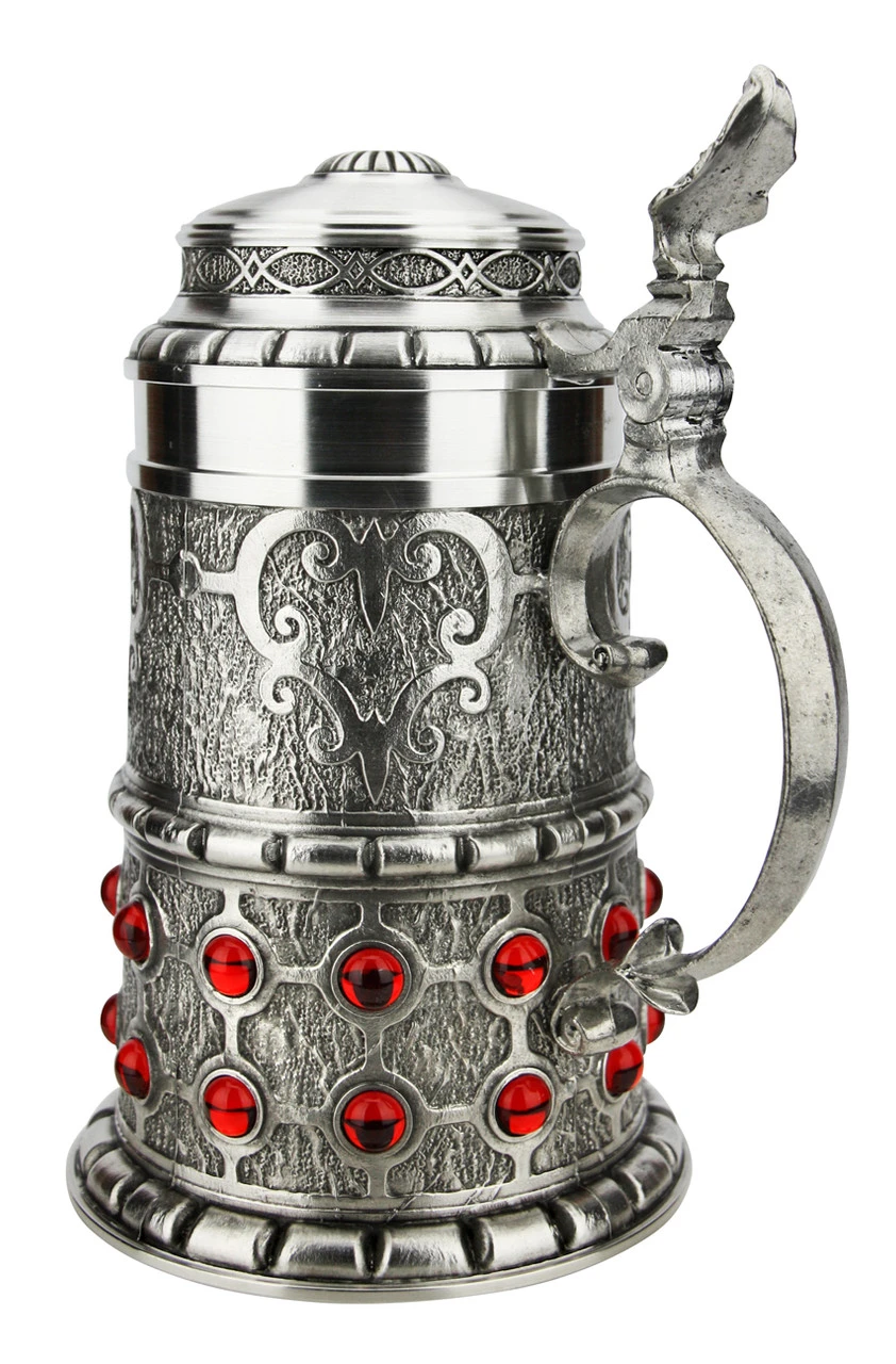 Pewter Rubin Swarovski Beer Stein Pewter Rubin Swarovski Beer Stein -German Wine Glass Shop Pewter Rubin Swarovski Beer Stein AS13115 Back SM 06034.1618255234