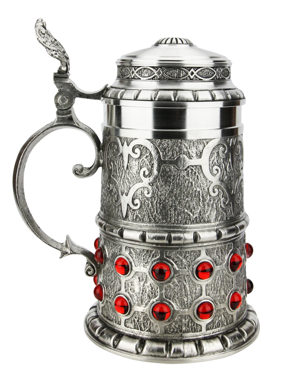 Pewter Rubin Swarovski Beer Stein Pewter Rubin Swarovski Beer Stein -German Wine Glass Shop Pewter Rubin Swarovski Beer Stein AS13115 LS SM 67754.1618255481