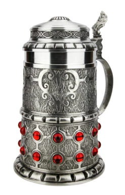 Pewter Rubin Swarovski Beer Stein 3 Pewter Rubin Swarovski Beer Stein -German Wine Glass Shop Pewter Rubin Swarovski Beer Stein AS13115 RA SM 78771.1618255268