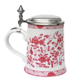 Zimmermann Pink Flowers Porcelain Beer Stein 2 Zimmermann Pink Flowers Porcelain Beer Stein -German Wine Glass Shop Pink Flowers Porcelain Beer Stein Z9485P LS SM 40857.1425501648