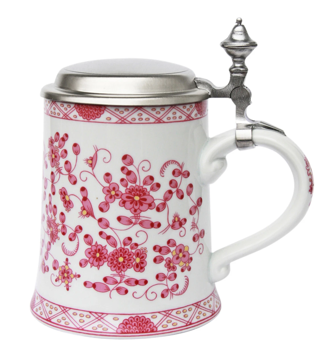 Pink Flowers Porcelain Beer Stein Zimmermann Pink Flowers Porcelain Beer Stein -German Wine Glass Shop Pink Flowers Porcelain Beer Stein Z9485P RS SM 34232.1425500640