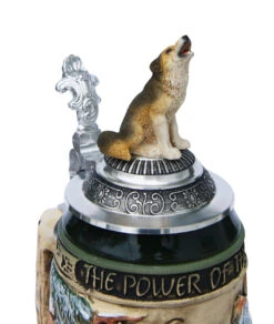 Power Of The Pack Wolf Beer Stein With Wolf Lid 3 Power Of The Pack Wolf Beer Stein With Wolf Lid -German Wine Glass Shop Power of the Pack Beer Stein K955RUW Detail SM 76886.1401398818