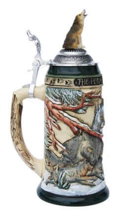 Power Of The Pack Wolf Beer Stein With Wolf Lid 2 Power Of The Pack Wolf Beer Stein With Wolf Lid -German Wine Glass Shop Power of the Pack Beer Stein K955RUW LS SM 73090.1401398817