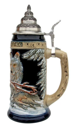 Power Of The Pack Wolf Beer Stein -German Wine Glass Shop Power of the Pack Cobalt K955 RS SM 72547.1401735952