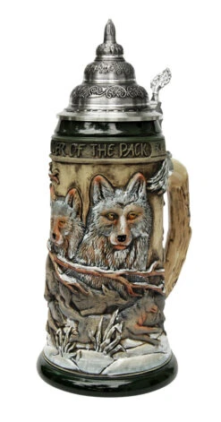 Power Of The Pack Wolf Beer Stein Rustic