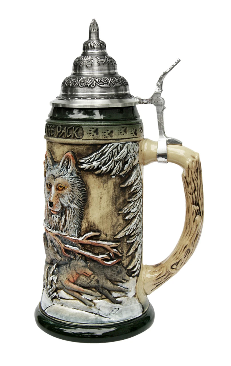Power of the Pack Wolf Beer Stein Rustic Power Of The Pack Wolf Beer Stein Rustic -German Wine Glass Shop Power of the Pack Wolf Beer Stein Rustic K955RU RS SM 91616.1446391301