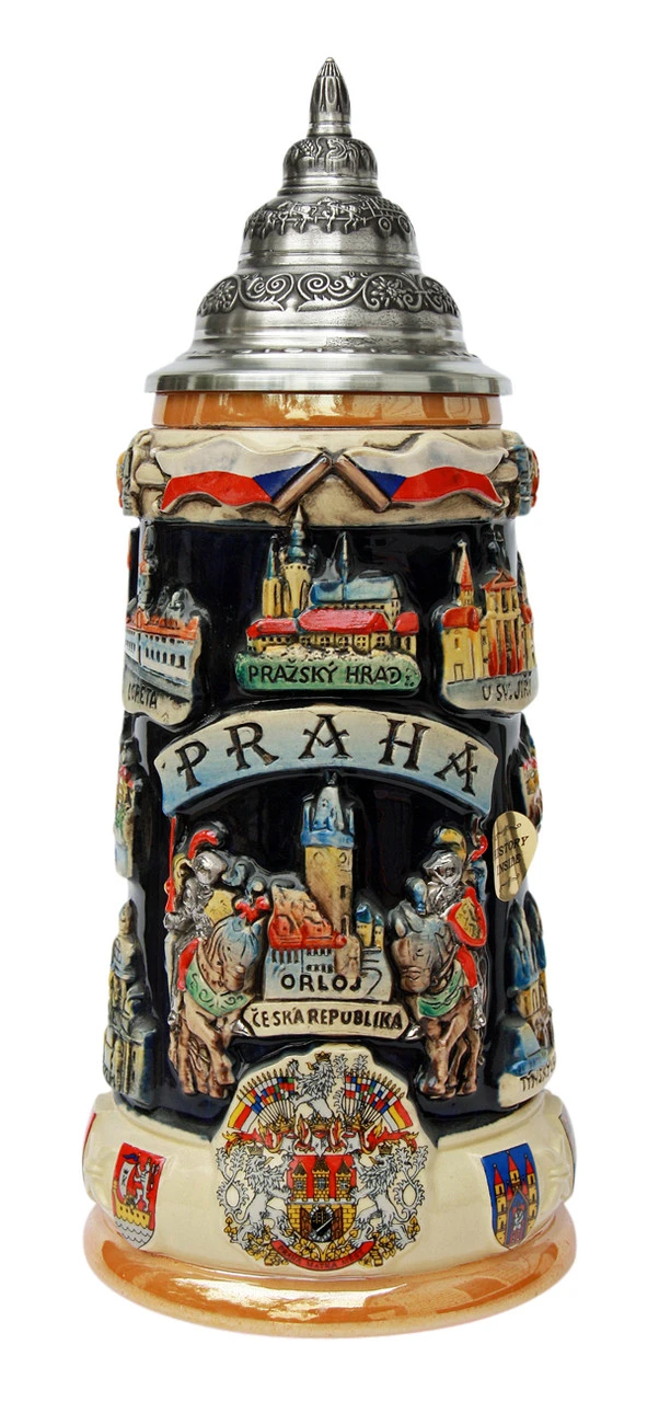 Prague Commemorative Beer Stein Prague Commemorative Beer Stein -German Wine Glass Shop Prague Praha Beer Stein K309P FNT SM 03115.1416845057