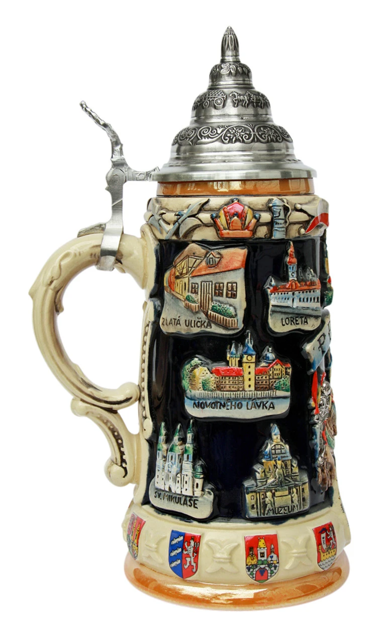 Prague Commemorative Beer Stein Prague Commemorative Beer Stein -German Wine Glass Shop Prague Praha Beer Stein K309P LS SM 82480.1416845053