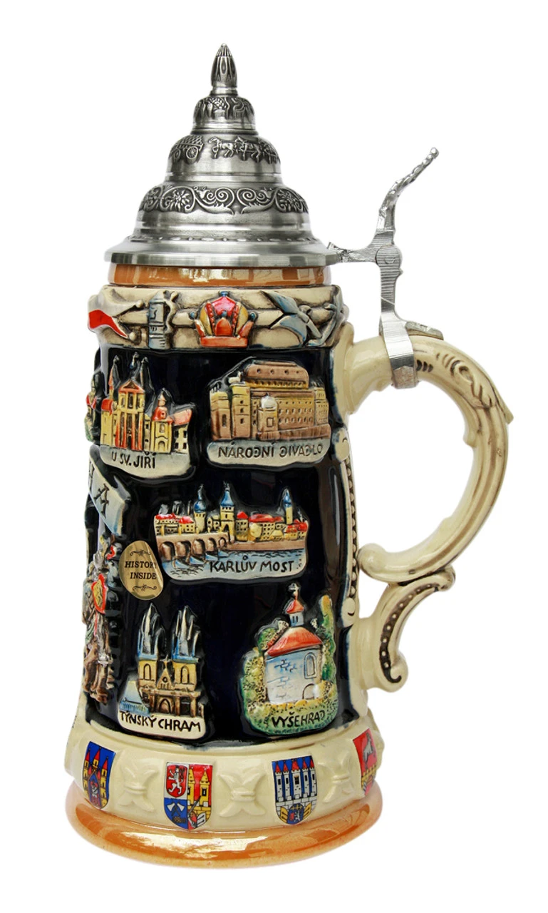 Prague Commemorative Beer Stein Prague Commemorative Beer Stein -German Wine Glass Shop Prague Praha Beer Stein K309P RS SM 63861.1416845053