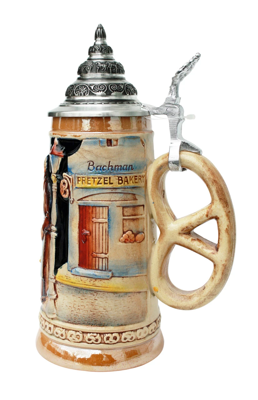 Pretzel Bakery Beer Stein With Pretzel Handle -German Wine Glass Shop Pretzel Bakery Beer Stein with Pretzel Handle K376 RS SM 28794.1401733186