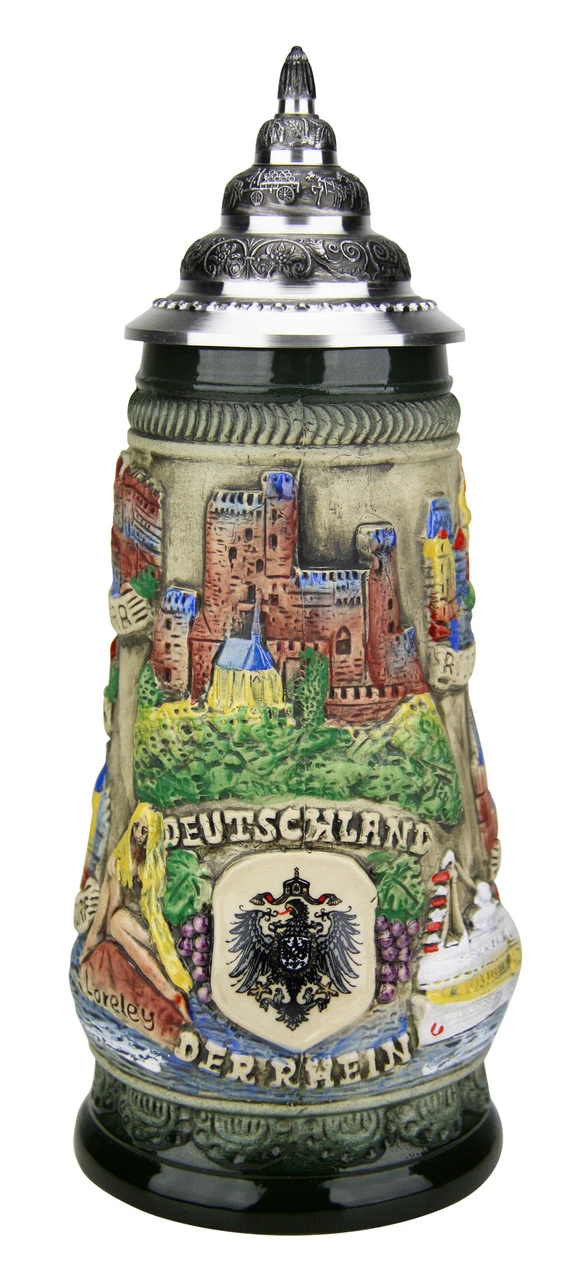 Rhein River Beer Stein Rustic Rhein River Beer Stein Rustic -German Wine Glass Shop Rhein River Beer Stein Rustic K307RUR FNT SM 81050.1507158446