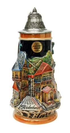 Rhein River Towns Souvenir Beer Stein -German Wine Glass Shop Rhein River Towns Souvenir Beer Stein KT0635BZ FNT SM 11510.1446647843