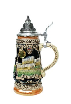 Romania Dracula Souvenir Beer Stein 0.25 Liter -German Wine Glass Shop Romania Souviner Beer Stein 0.25 Liter K303RO RS SM 00152.1554760352