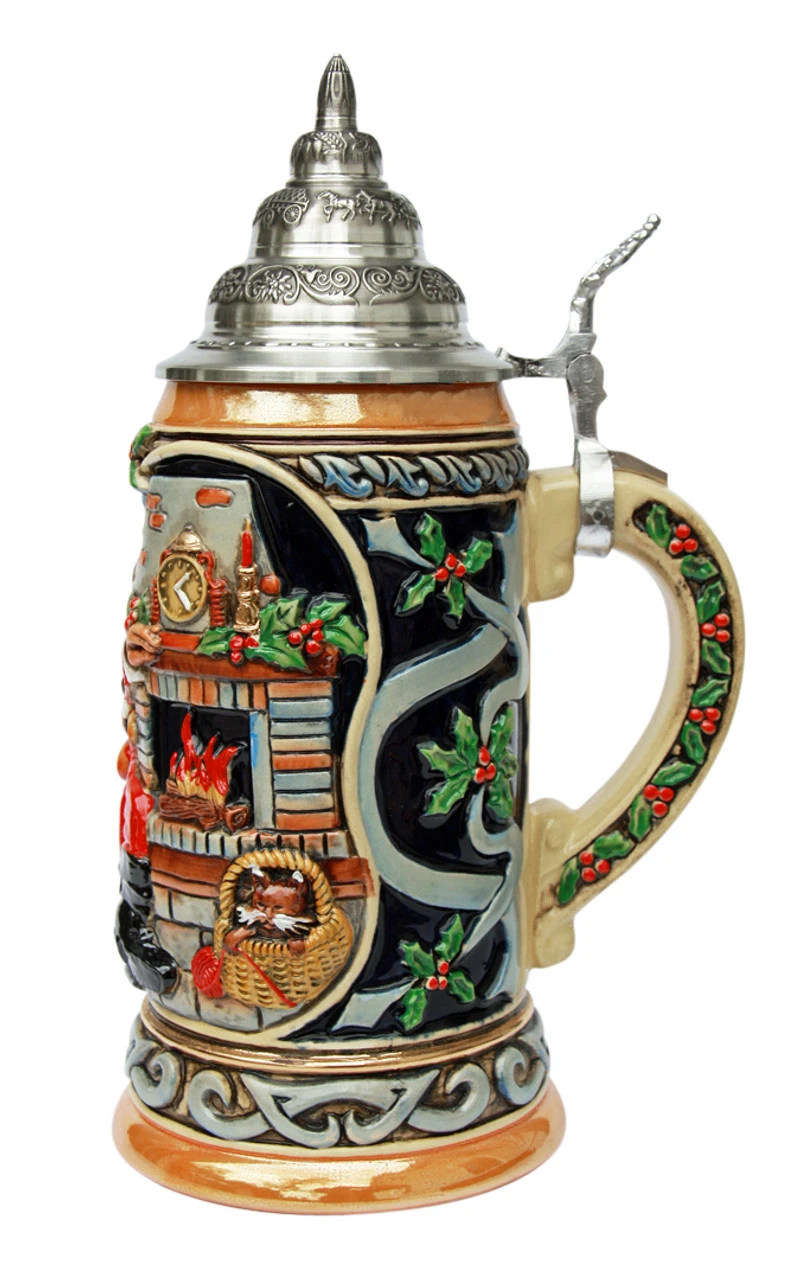 Santa at Home Christmas Beer Stein Santa At Home Christmas Beer Stein -German Wine Glass Shop Santa at Home Christmas Beer Stein K042 RS SM 59796.1416684382