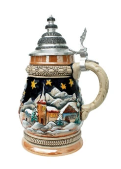 Santa's Sleigh Alpine Christmas Beer Stein -German Wine Glass Shop Santas Sleigh Alpine Christmas Beer Stein ZB1535996 RS SM 28040.1424464029