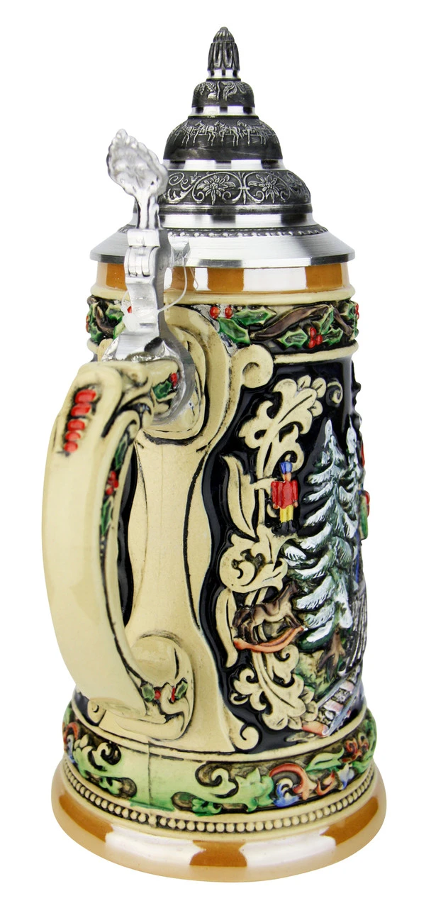 Santas Train German Christmas Beer Stein Santas Train German Christmas Beer Stein -German Wine Glass Shop Santas Train German Christmas Beer Stein K048 Back SM 98872.1591287809