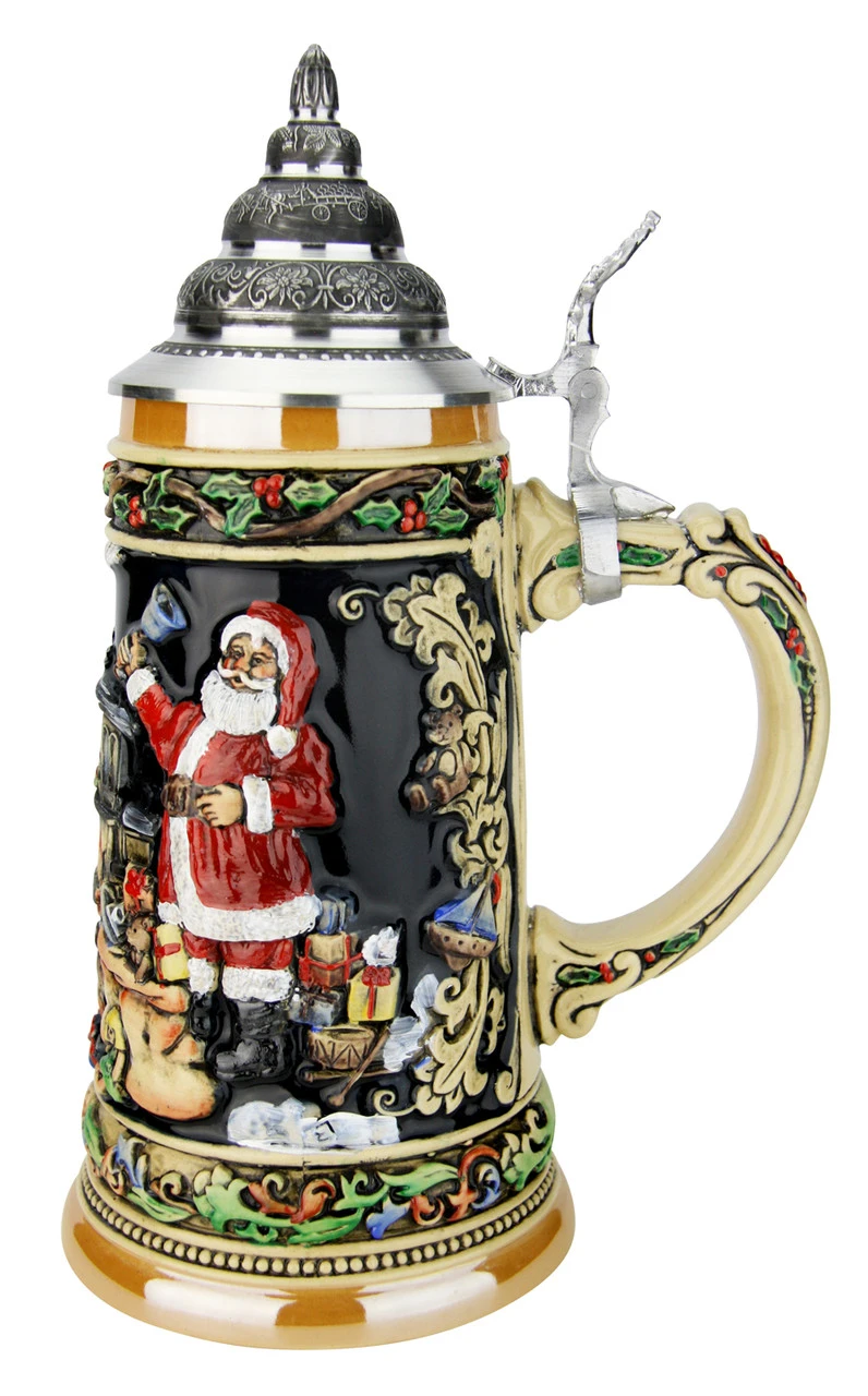 Santas Train German Christmas Beer Stein Santas Train German Christmas Beer Stein -German Wine Glass Shop Santas Train German Christmas Beer Stein K048 RS SM 06199.1591287804