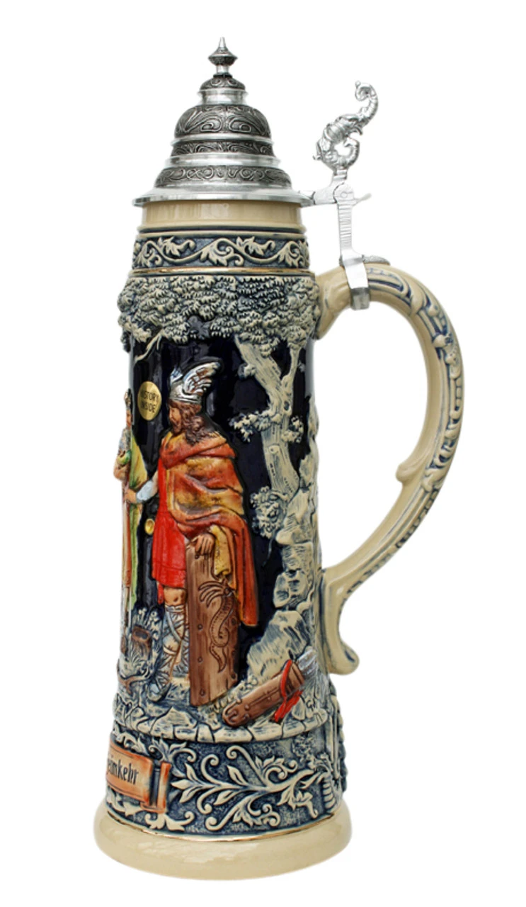 King Limitaet 2010 | Siegfrieds Return Handpainted Beer Stein -German Wine Glass Shop Siegfrieds Return Limitat 2010 Beer Stein K2040B RS SM 87078.1395937145