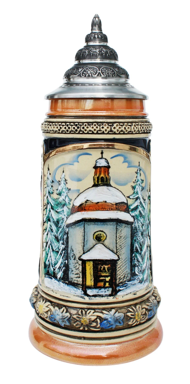 Silent Night Chapel Christmas Beer Stein -German Wine Glass Shop Silent Night Stille Nacht Chapel Christmas Beer Stein K713EHSN FNT SM 96395.1507299519