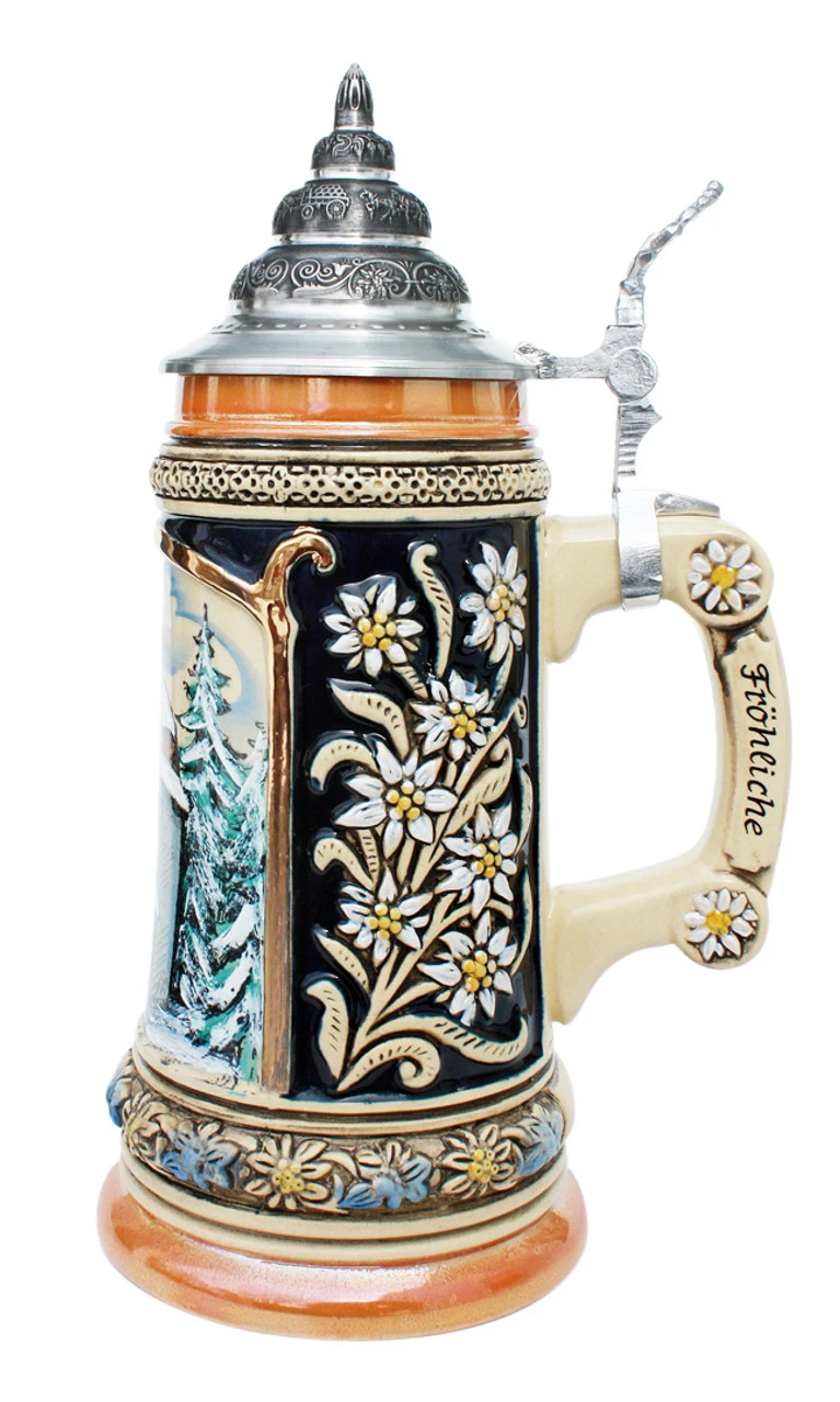 Silent Night Chapel Christmas Beer Stein -German Wine Glass Shop Silent Night Stille Nacht Chapel Christmas Beer Stein K713EHSN RS SM 28343.1507299529