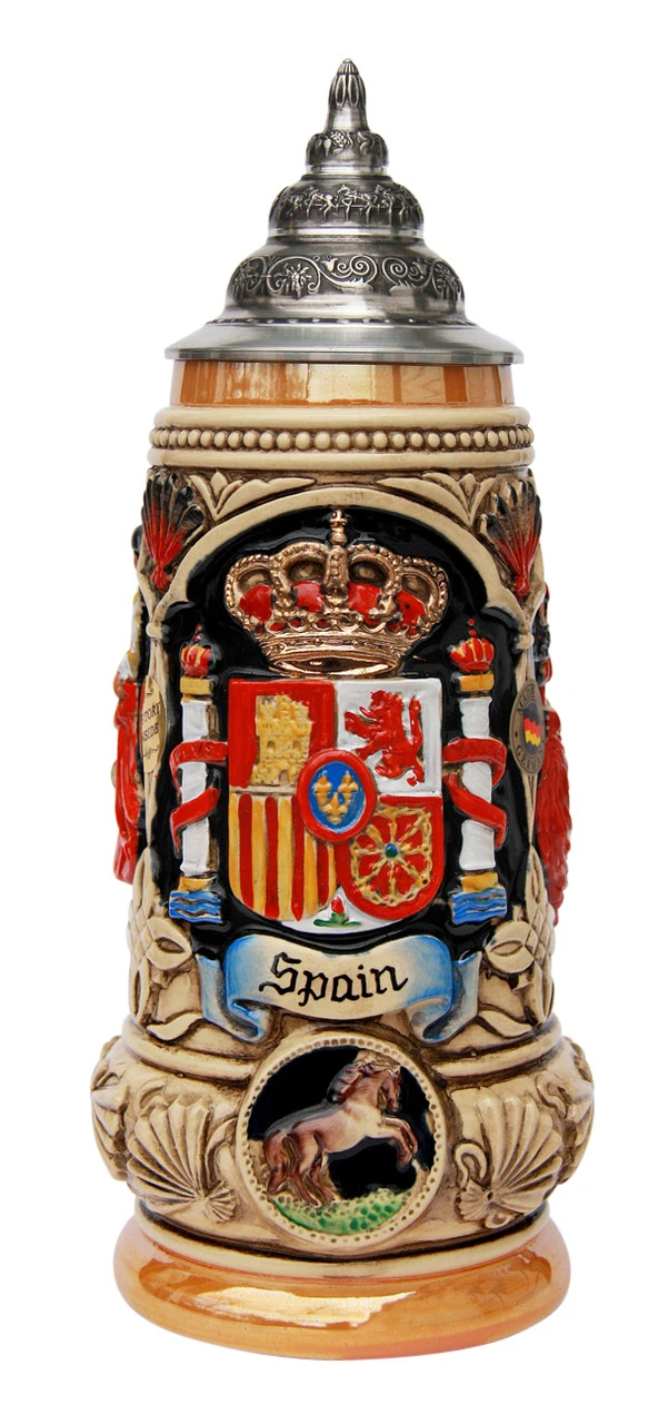 Spain Beer Stein Spain Beer Stein -German Wine Glass Shop Spain Beer Stein K393SP FNT SM 16165.1423163552